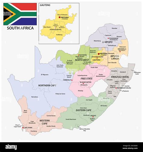 Map of the administrative divisions of South Africa Stock Photo - Alamy