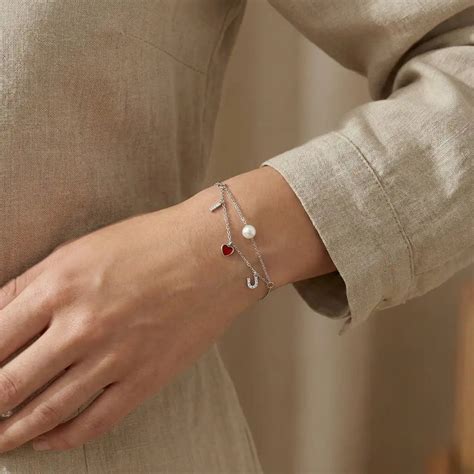 Silver Layered Love Charm Bracelet – Ziasilverstore
