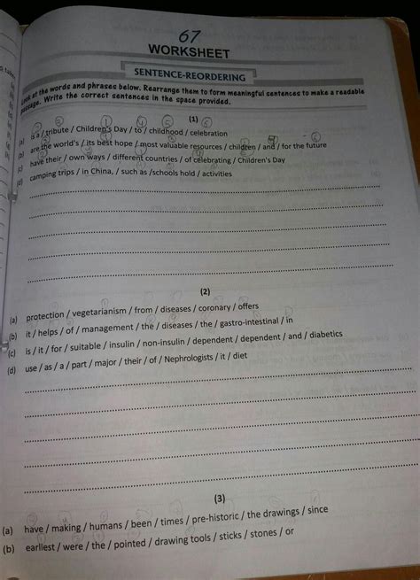 reordering of sentences . - Brainly.in
