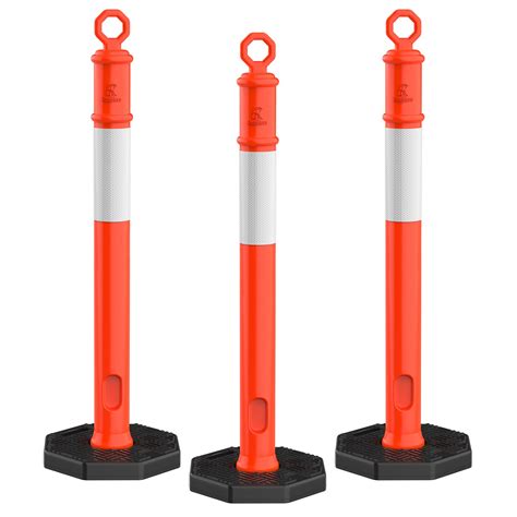 Buy 45 Inch [3 Pack] Delineator Post with Base, Orange Traffic ...