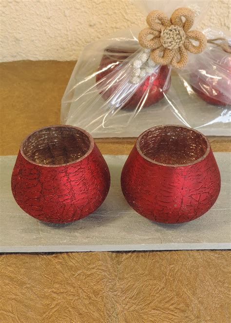 Get Set of 2 - Ainaa Collection Glass Votive with a Decorative Tray at ...