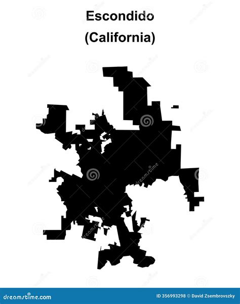 Escondido outline map stock vector. Illustration of california - 356993298