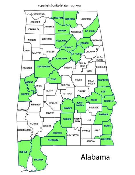 County Map Alabama