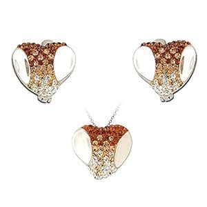 Buy Exxotic Jewelz Silver & American Diamond Studded Pendant & Chain ...