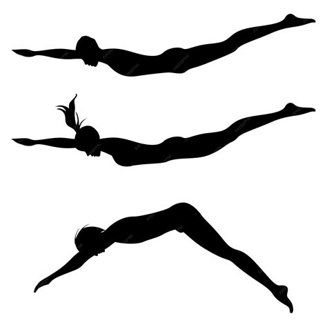 Silhouette of a person jumping or falling into water | Premium AI ...