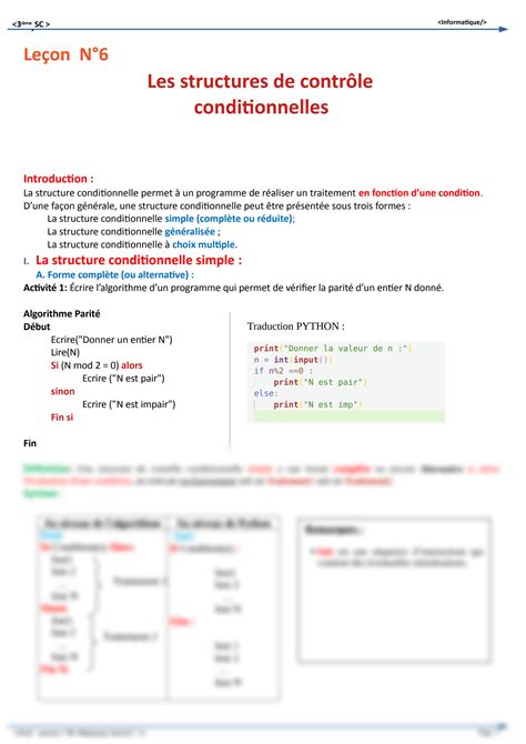 Structure Conditionnelle Simple 的图像结果