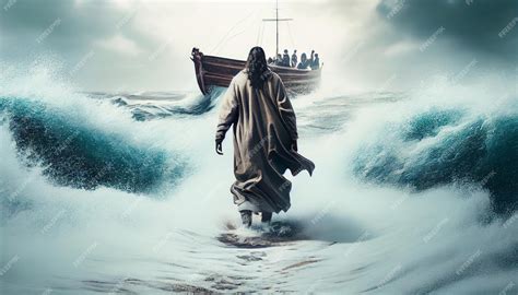 Premium Photo | Bible narratives about Jesus walking on water The ...