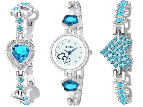 FENTIQ Analogue Women's Watch (Pack of 3) ( Silver Dial & Strap ...
