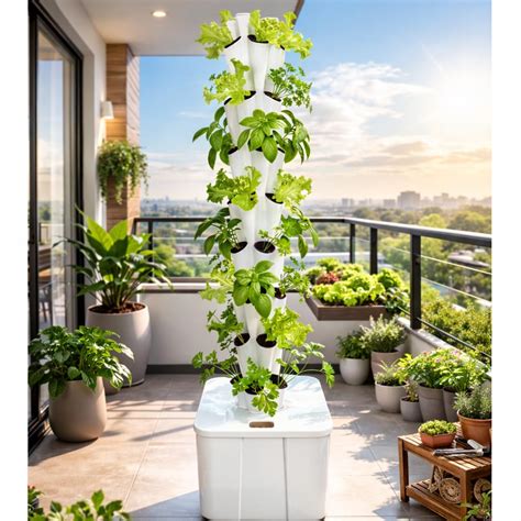 Green warrior 40 Planter Aeroponics Tower with 60 Lit Rectangular Tank ...
