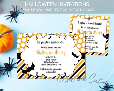 Halloween Birthday Party Invitations Templates