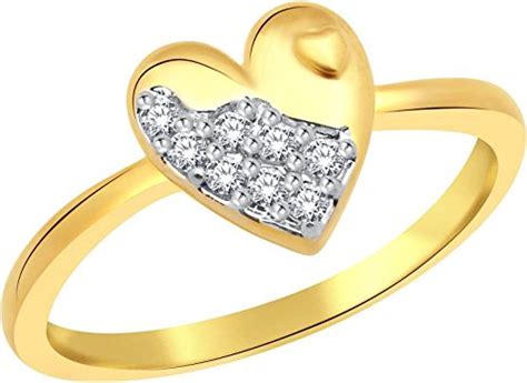 Vidhi Jewels Gold Plated Heart Finger Ring for Women [VFR131G] : Amazon ...