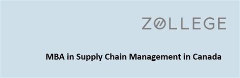 MBA in Supply Chain Management in Canada: Fees 2023, Top Colleges ...