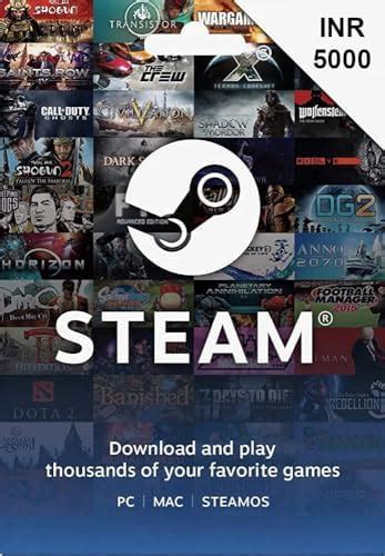 INR 5000 Steam Wallet Code (Code Only-Smart Delivery) [video game ...