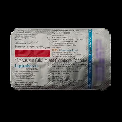 LIPITAB CV 10/75MG CAPSULE 10'S Price, Uses, Side Effects & Substitutes ...