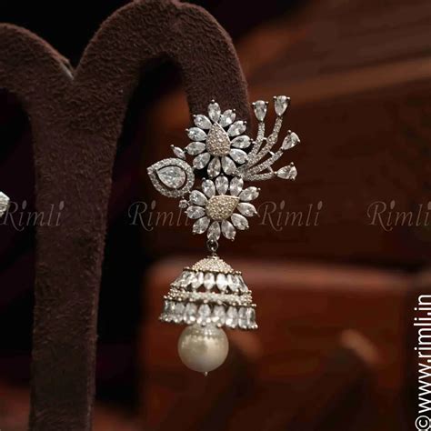 Sara Zircon Jhumka - White