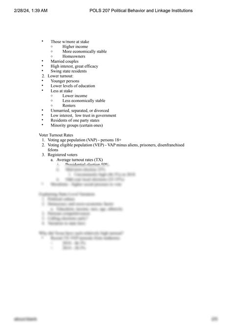 SOLUTION: Pols 207 political behavior and linkage institutions - Studypool