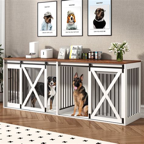 Nordee 94.5" XXXL Dog Crate Furniture for 2 Large Dogs, Heavy Duty Double Dog Cage Extra Large ...