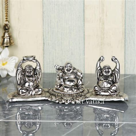 Buy CraftVatika Metal Laughing Buddha Idol, 7.5 x 2.7 x 3 Inches ...
