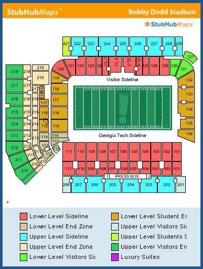GA Tech Football Seating Chart 的图像结果