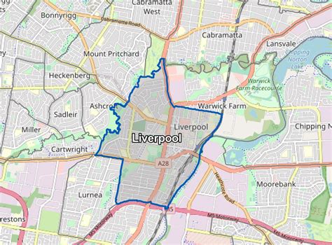 Liverpool Australia Map Liverpool Tourist Map