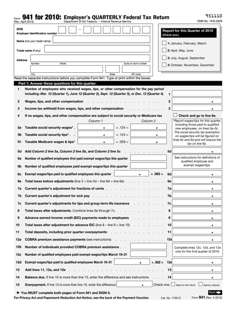 Image result for Form 941 Printable Form