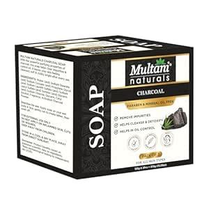 Buy Multani Naturals Charcoal Soap - Ayurvedic Handmade Herbal Soap for ...