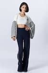 Buy Off White Viscose Striped Cape For Women by S&N by Shantnu Nikhil ...