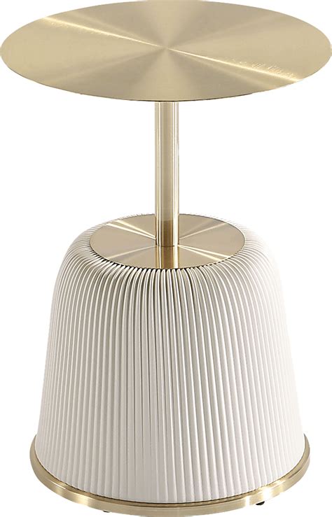 Broomcage I Cream Beige Leatherette End Table | Rooms to Go