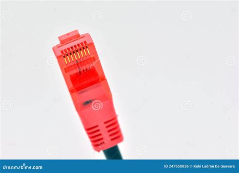 Red ADSL Connector Cable, Isolated on White Stock Photo - Image of ordenador, fibra: 247550836