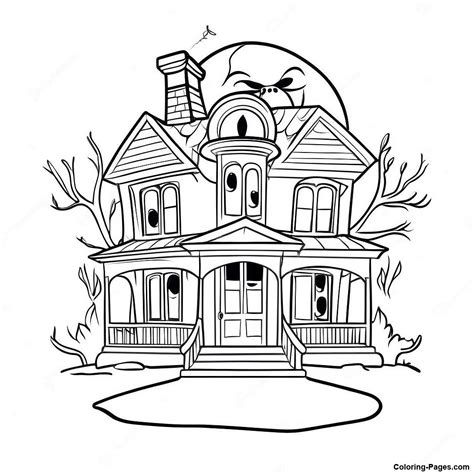Creepy Disney Haunted Mansion Coloring Page | Coloring-Pages.com