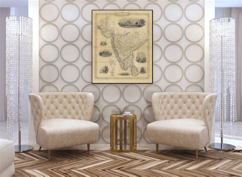 Buy Old Map of India 1851 Southern Old India Map Indian Wall Decor ...