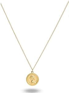 Buy PALMONAS Penny Elizabeth Necklace- 18k Gold Plated | Coin Pendant ...