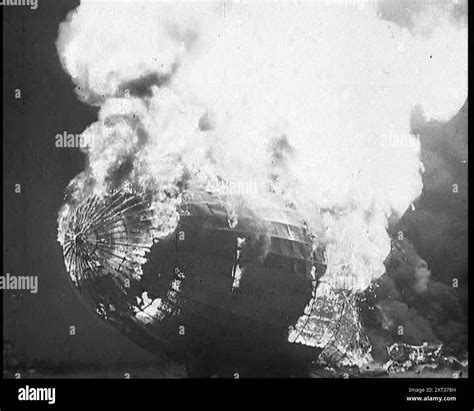 The German Airship, the Hindenburg, its Rear Half Destroyed And ...