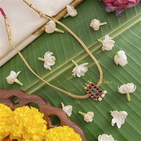 Vriksham Traditional Kemp Stone Single Pendant Addigai-G17547 ...