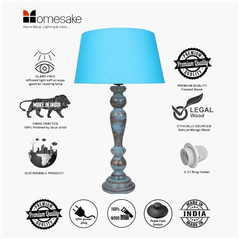 Buy HOMESAKE Wooden Table Lamp from Homesake at just INR 2900.0