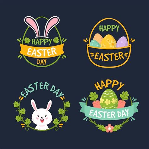 Hand gezeichnete Ostertag-Etikettensammlung | Kostenlose Vektor