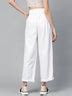 Buy Women White Regular Fit Solid Twill Parallel Trousers - Trousers ...