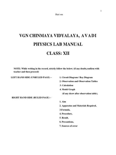 Image result for Physics Lab Practicals Using Lab Manual