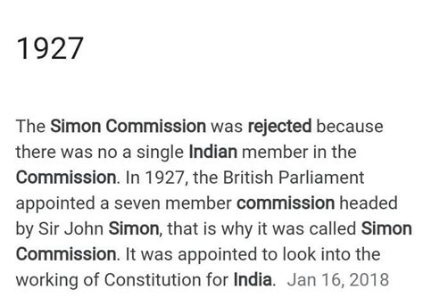 when was simon commission rejected in IndiaTell me Fast - Brainly.in