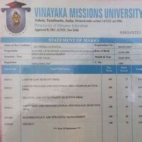 Vinayaka University — Verify Marksheet and Need Degree (Reg[protected]