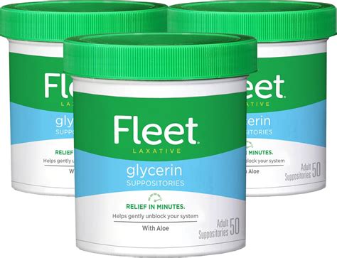 Fleet Glycerin Suppositories - 50 Suppositories 50 Count (pack of 3): Buy Online at Best Price ...