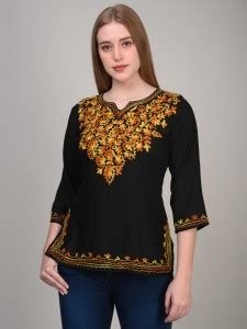Lazom Party Embellished Women Black Top - Buy Lazom Party Embellished ...