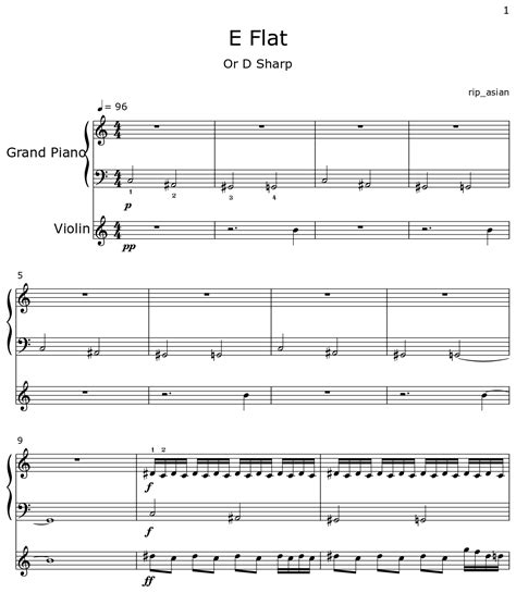 E Flat - Sheet music for Piano, Violin