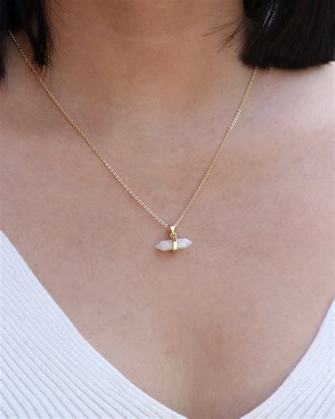 Moonstone Double Pointed Necklace – moon soul