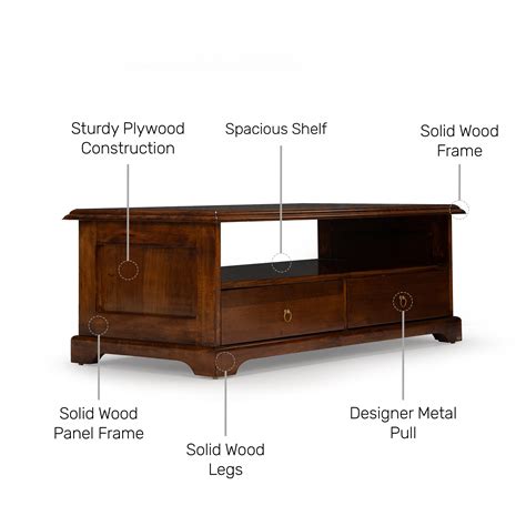 Buy Lewis Brown - Dark Oak Solid Wood Coffee & Center Table Online at ...