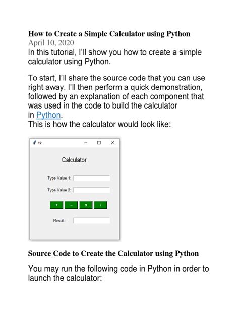 Image result for How to Create Simple Calculator Using Python
