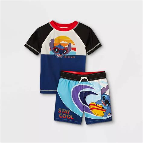 Buy Toddler Boys' Disney Stitch Rash Guard Set - Blue 2T Online at ...