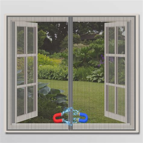 TurtleGrip Polyester Magnetic Window Mosquito Net with Self Adhesive ...