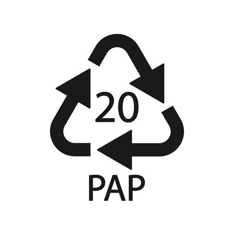 Paper recycling symbol PAP 20. Vector illustration 4922379 Vector Art ...
