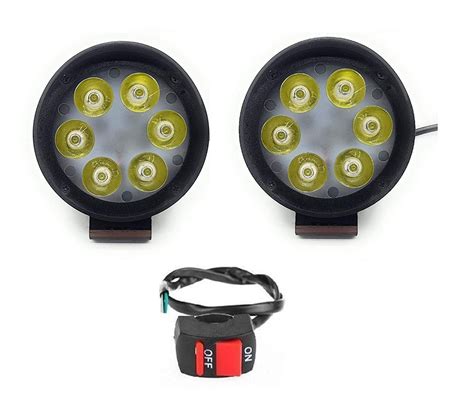 A2D 6 LED 6000k Cree LED Cap Shade Top Bike Fog Light Lamp Assembly ...